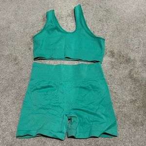 Shein Green Workout Short Set